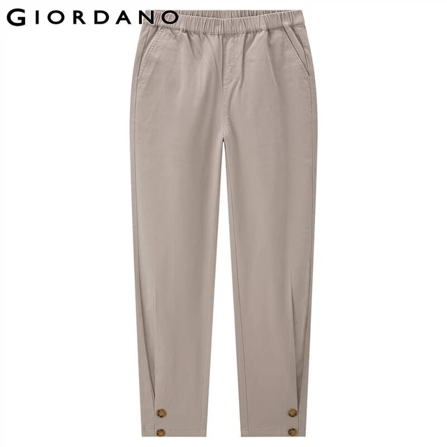 Giordano Women Pants Stretchy Pleated Ankle Length Tapered Pants Muli  Pocket Ankle Length Tapered Causal Pants 05422072 - AliExpress