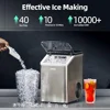 Compact Nugget Ice Maker 40lbs/24H Soft Chewable Ice Machine Drainpipe Self-Cleaning Easy Operation Integrated Kitchen Design 2
