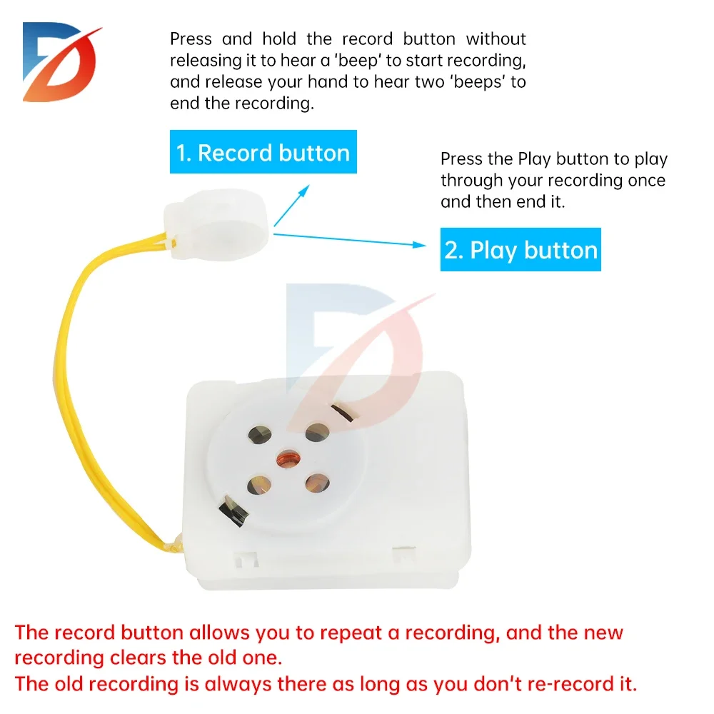 Recordable Sound Module for Plush Toys - Clear Voice Recorder for Stuffed Animals