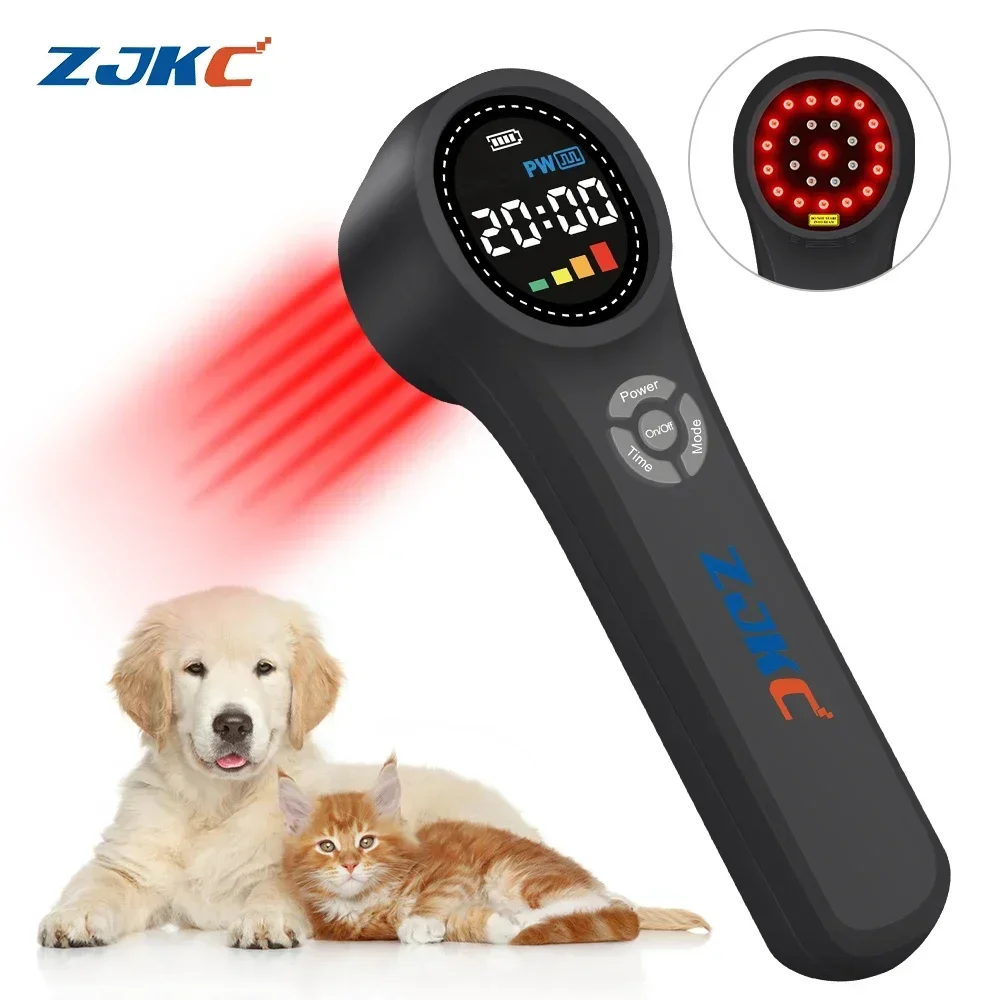 ZJKC Medical LLLT Cold Laser Home Use 24 Diodes Laser Nerve Treatment Device for Back Pain Relief NIR Laser for Dog Therapy Cats 45 45cm dog feeding mats stress relief snuffle mats for cats dogs indoor outdoor use