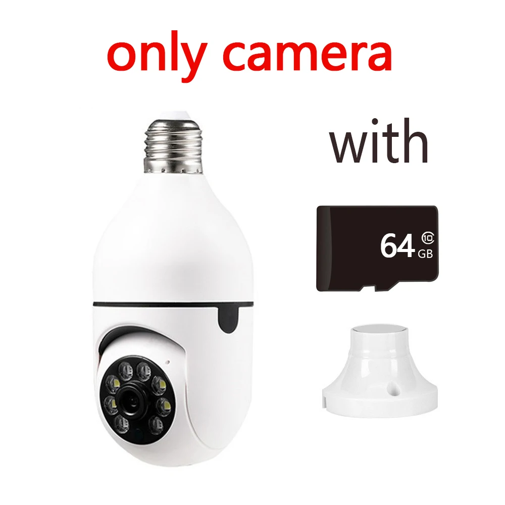 2MP E27 Bulb Surveillance Camera Night Vision Full Color Automatic Body Tracking Security Surveillance Smart Home CCTV Camera best wireless security camera Surveillance Items