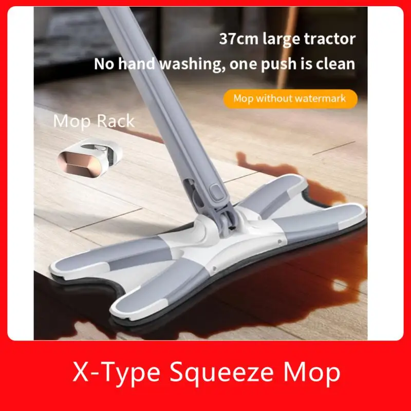 

X-Type Squeeze Mop 6Pcs Reusable Microfiber Pads 360 Degree Flat Floor Mop Home Replace Hand-Free Wash Household Cleaning Tools