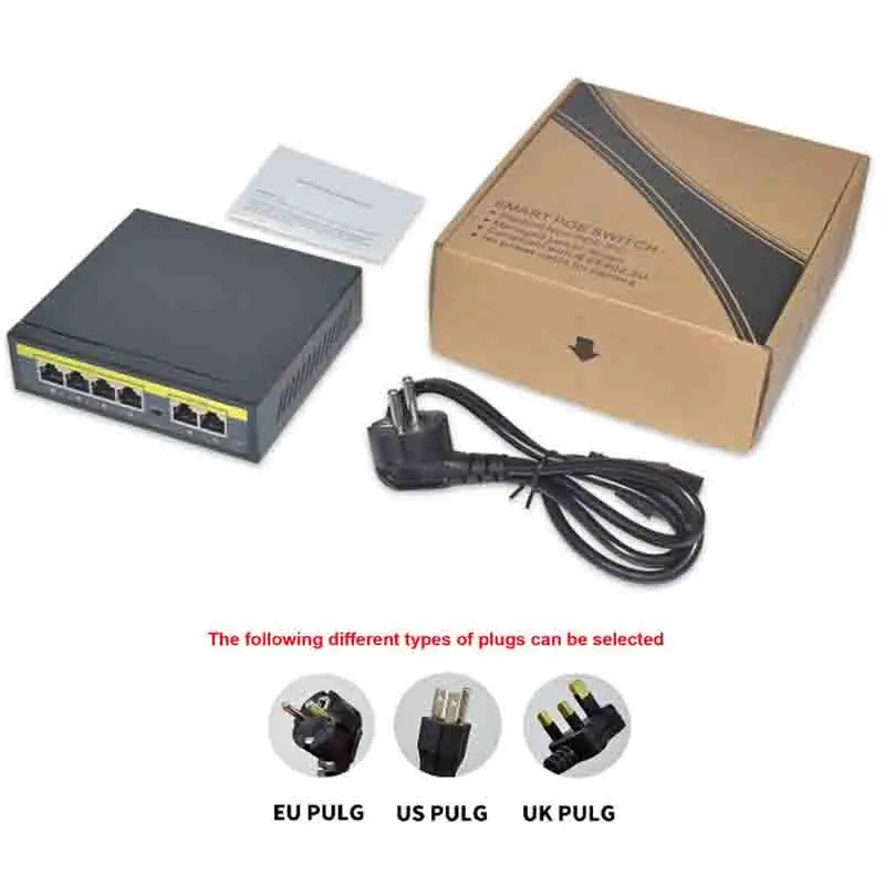 Network Switch KuWFi POE Switch 48V 100Mbps Wifi Smart IP Switch 4/8 Ports POE Standard RJ45 Injector Switcher for IP Camera/Wireless AP/CCTV