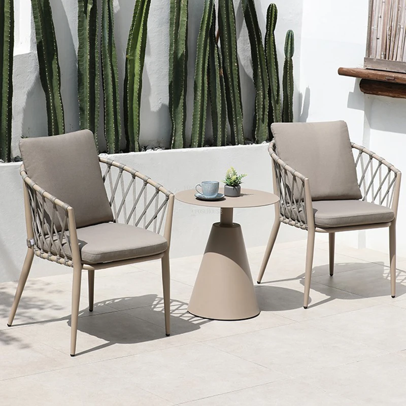 Nordic Aluminum Outdoor Chairs Modern Outdoor Furniture Balcony Garden