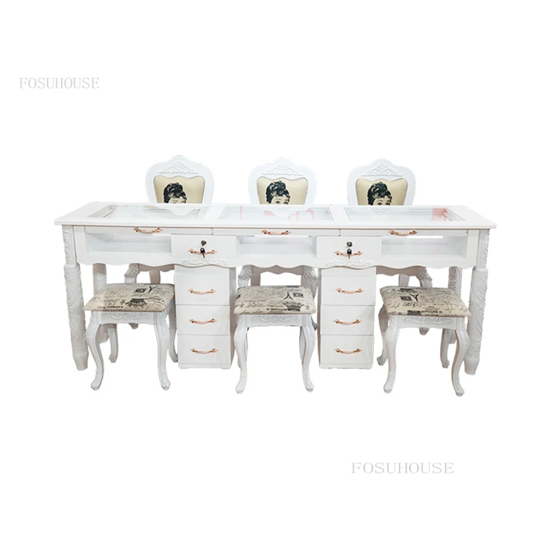 New Household Nail Tables Bedroom Manicure Table Clothing Store Commercial Display Stands Salon Furniture Nail Table with Drawer