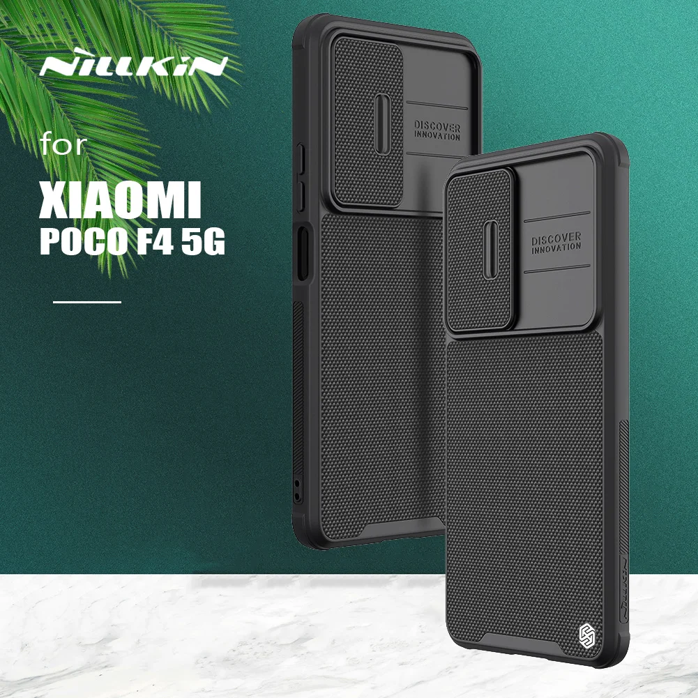 

Чехол для Xiaomi Poco F4 5G, текстурированный нейлоновый чехол Nillkin для камеры, деловой мягкий чехол из ТПУ с краями для Xiaomi Poco F4 5G, чехол