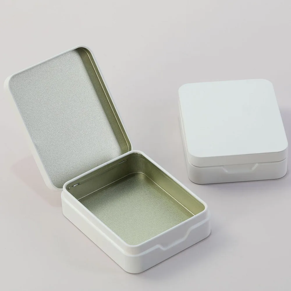 Scatola Portatile In Metallo Con Coperchio Incernierato - Mini Contenitore Rettangolare Per Caramelle, Monete, Perline (1 Pezzo) - 3
