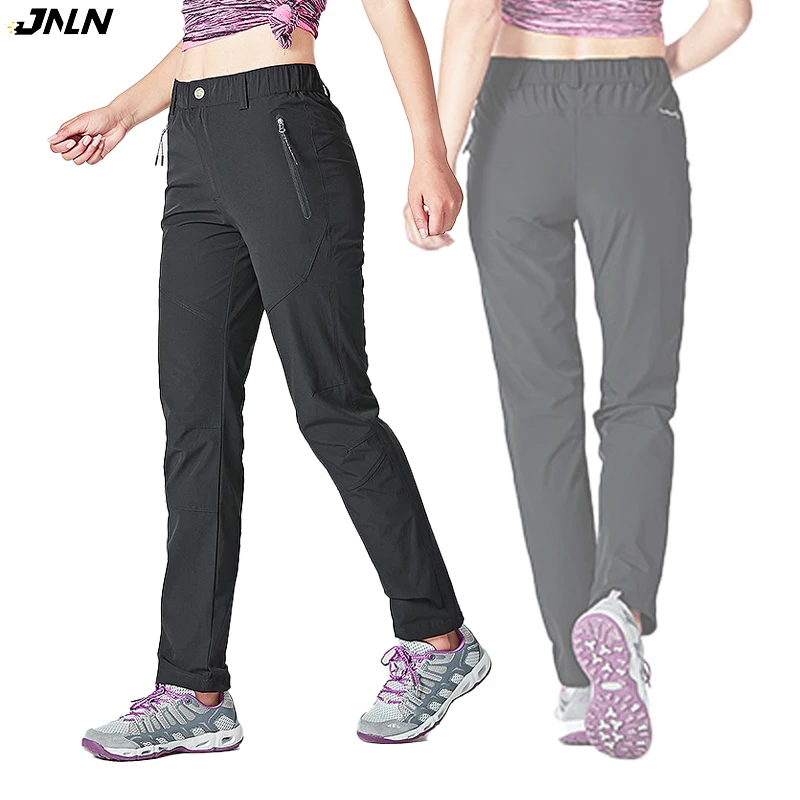 JNLN 여성 하이킹 바지 여름 빠른 건조 야외 캠핑 등산 트레킹 바지 여성 방..