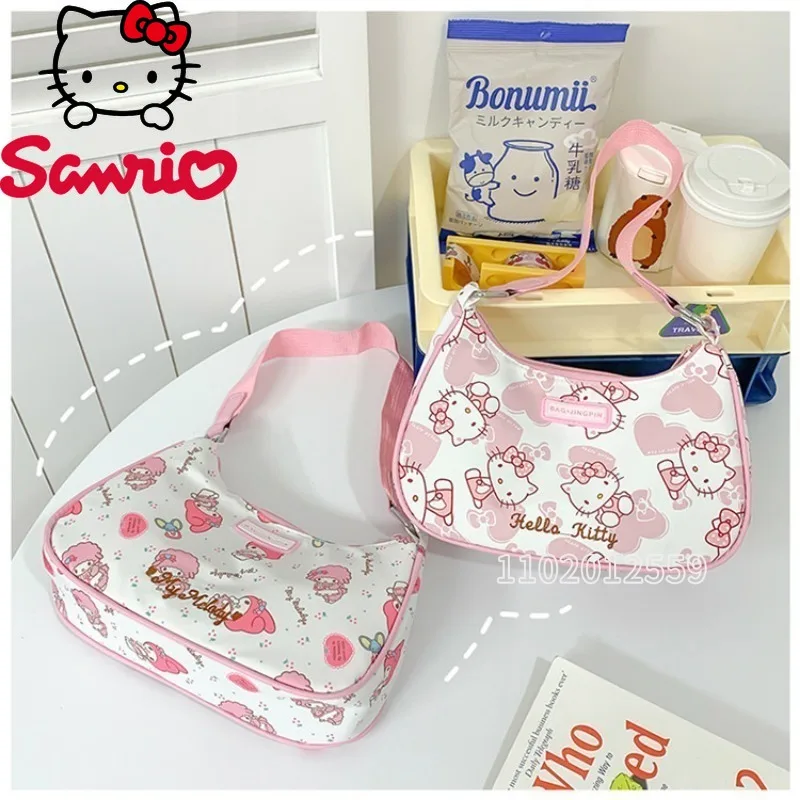 Hello Kitty New Women's Shoulder Bag Cartoon Women's Handbag Luxury Brand Fashion Women's Bag Lightweight and Large Capacity