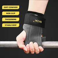 Cowhide Gym Gloves Grips Anti-Skid Leather Gymnastics Guard Palm Protectors Pull Up Horizontal Bar Weight Lifting Guantes Gym 1