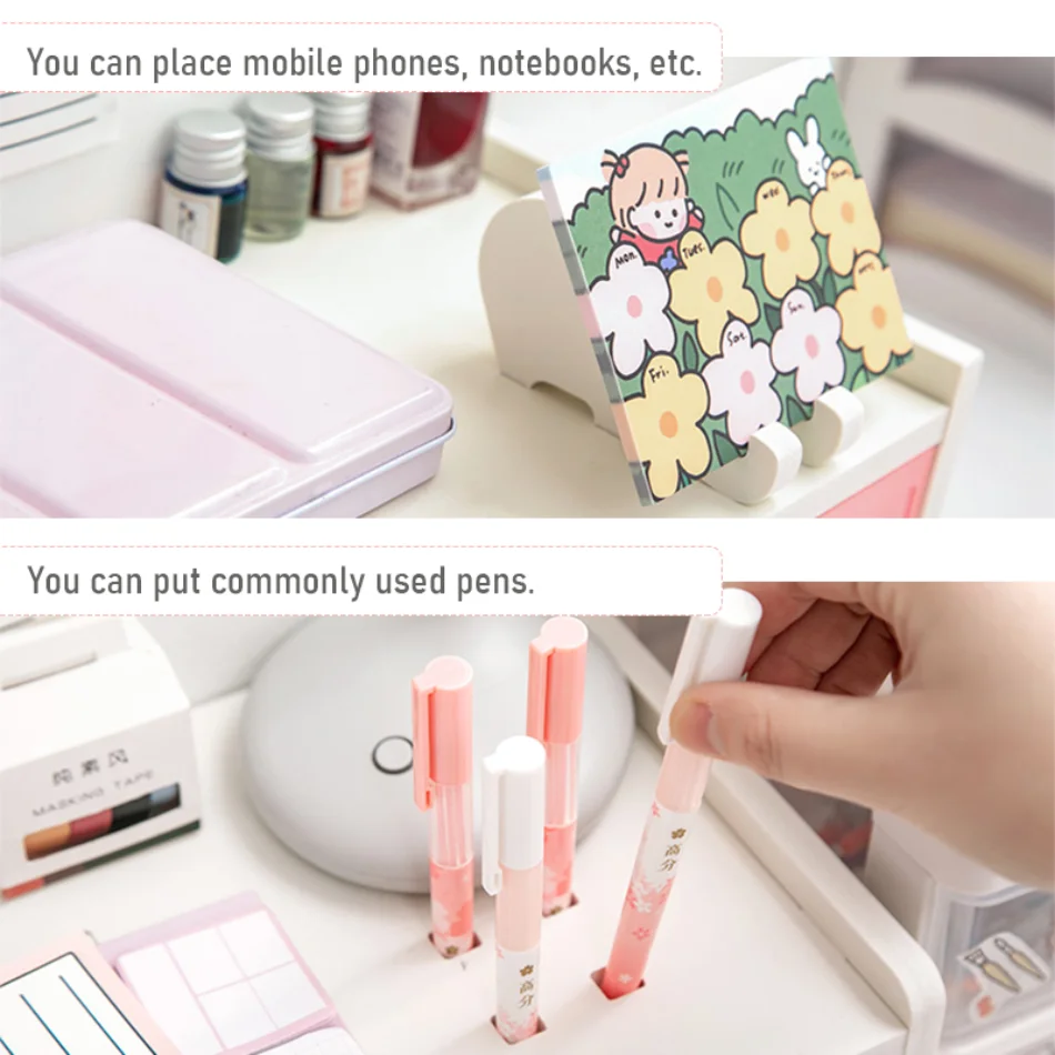 Description Picture 4 of itemComputer Stand Desk Monitor Laptop Stand Support Table Desktop Rack Multi-function Storage Rack Drawer Office Dormitory Storage