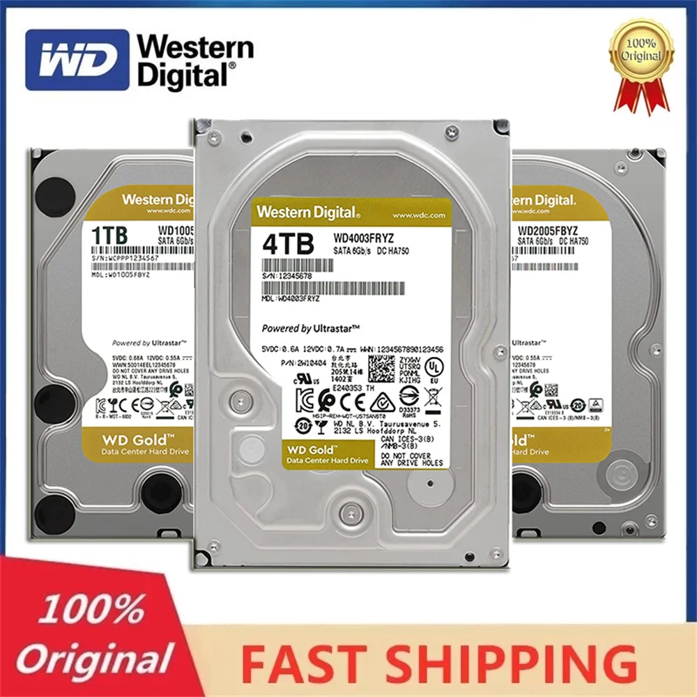 New Western Digital 4TB WD Gold Enterprise Class 3.5