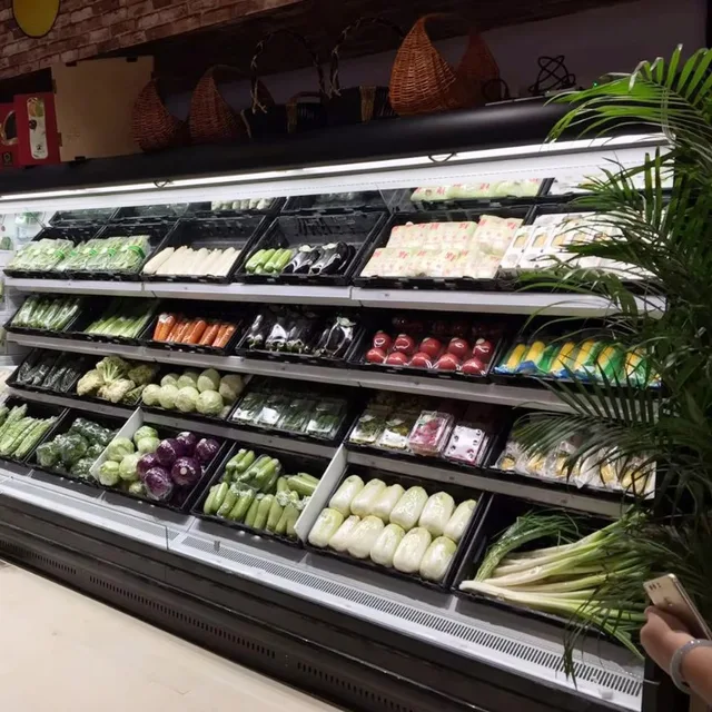 Supermarché congélateur multi-deck réfrigéré ouvert réfrigérateur Fruits légumes affichage refroidisseur légumes affichage refroidisseur armoire 1