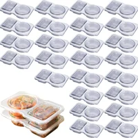 double compartment condiment container with lid，50pcs, 1