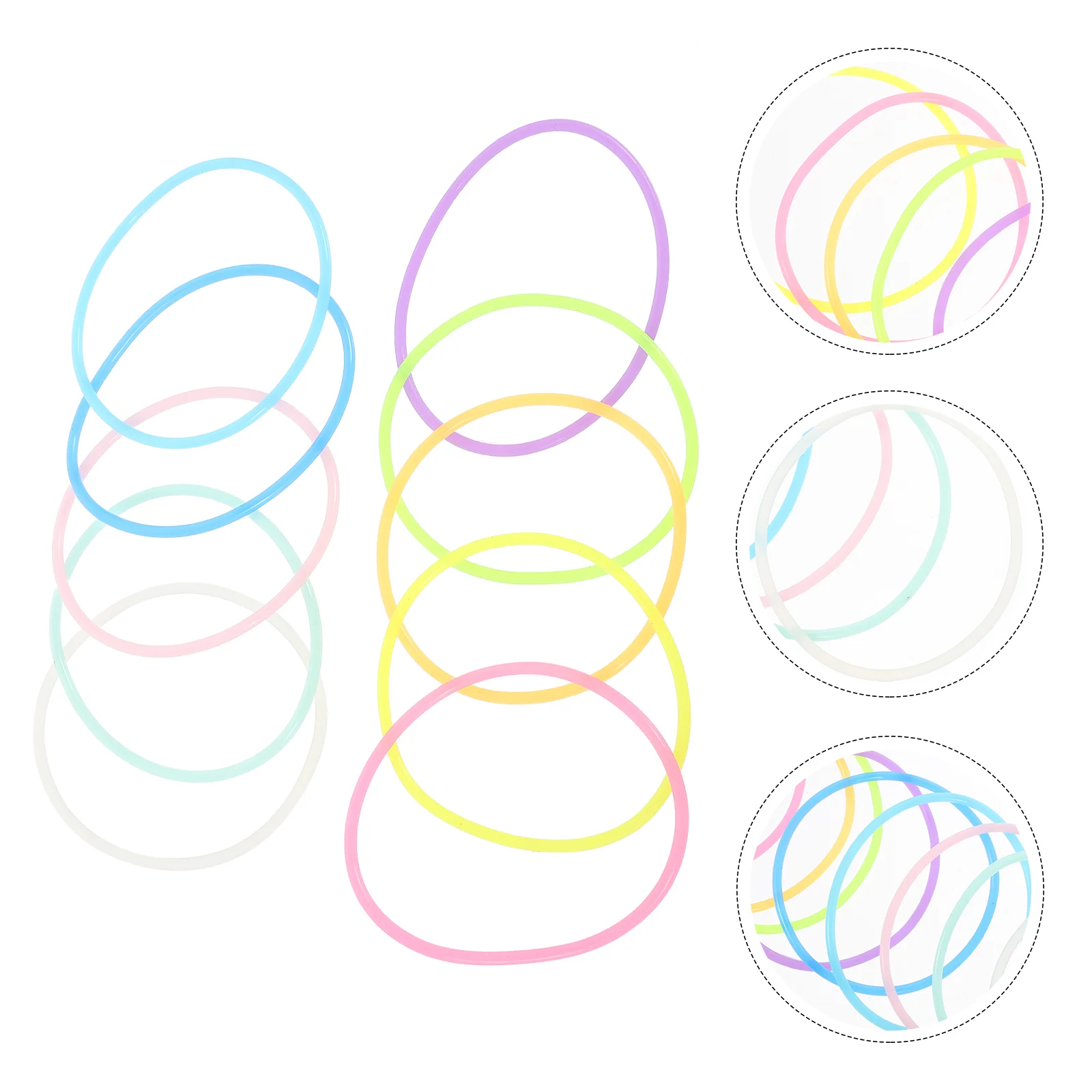 

30 Pcs Luminous Silicone Bracelet Clips for Hair Multipurpose Barrette Silica Gel