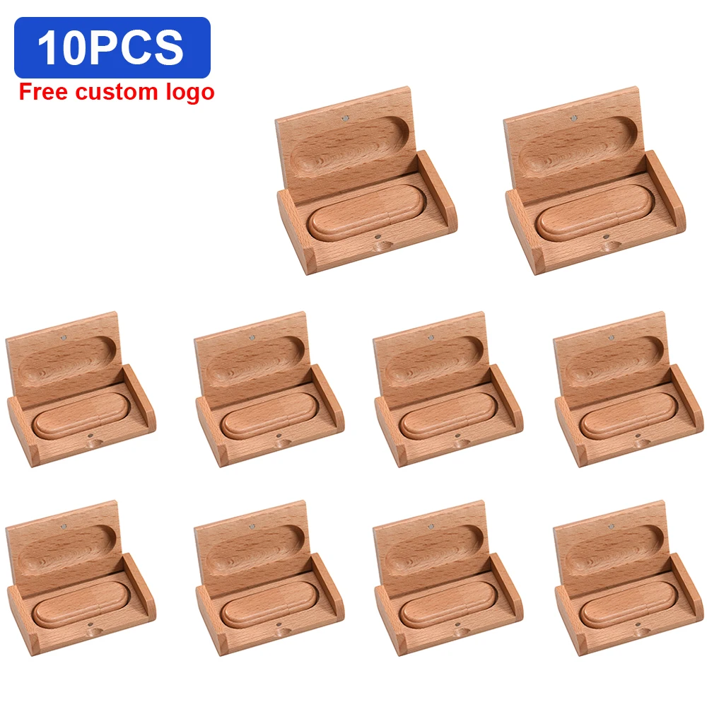 

USB 2,0 деревянный флеш-накопитель с коробкой, 4 ГБ, 8 ГБ, 16 ГБ, 32 ГБ, 64 ГБ, 10 шт./партия