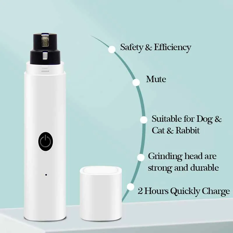 Pet Nail Clipper Pet Nail Grinder Dog Nail Grinder Small Large Dogs Nail Clippers LED Light Pet Cat Paws Cutter USB Rechargeable Pet Grooming Supplies