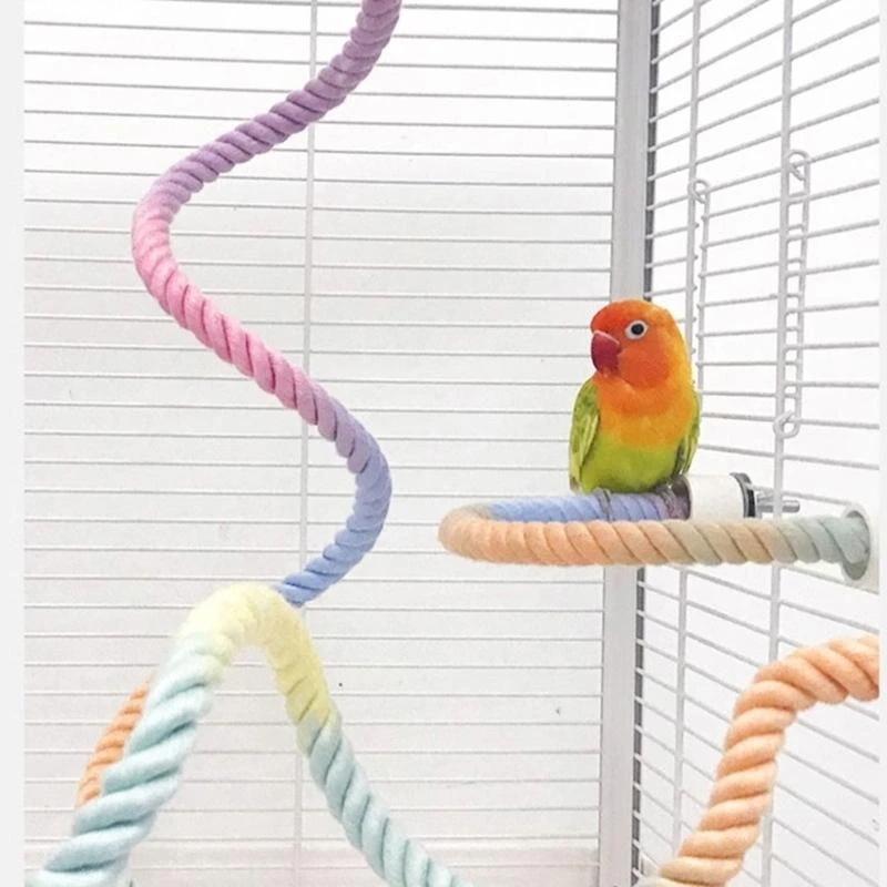 Photo inspiration: Multicolored Bird Rope Perch Stand Steel Wire Colorful Adjustable Photo Inspiration