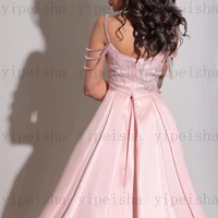 Customized square collar Formal Evening Dresses Beading Sequined Lace Appliques Long Prom Gown detachable Train Party Dress - Image 2