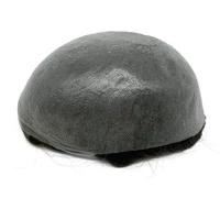 0.08mm d'épaisseur PU Poly Base Double noué toupet cheveux humains durée Durable longue durée de vie prothèse capillaire pour hommes 2