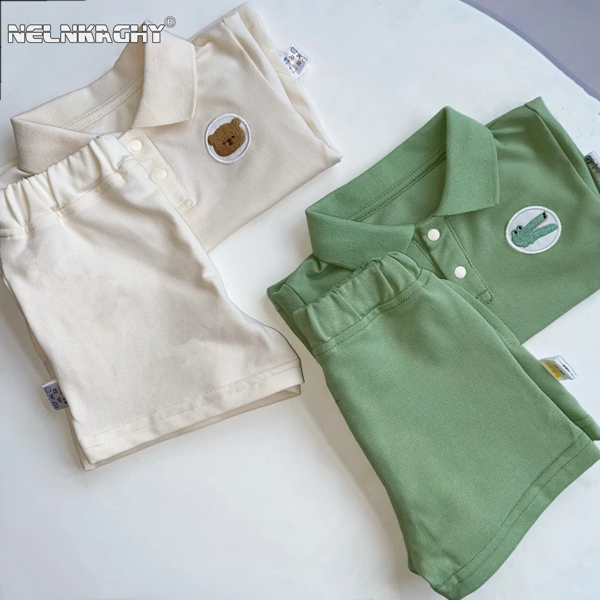 

Детский комплект из 2 предметов, рубашка-поло и шорты с мультяшным принтом для мальчиков, одежда для улицы, лето 2024