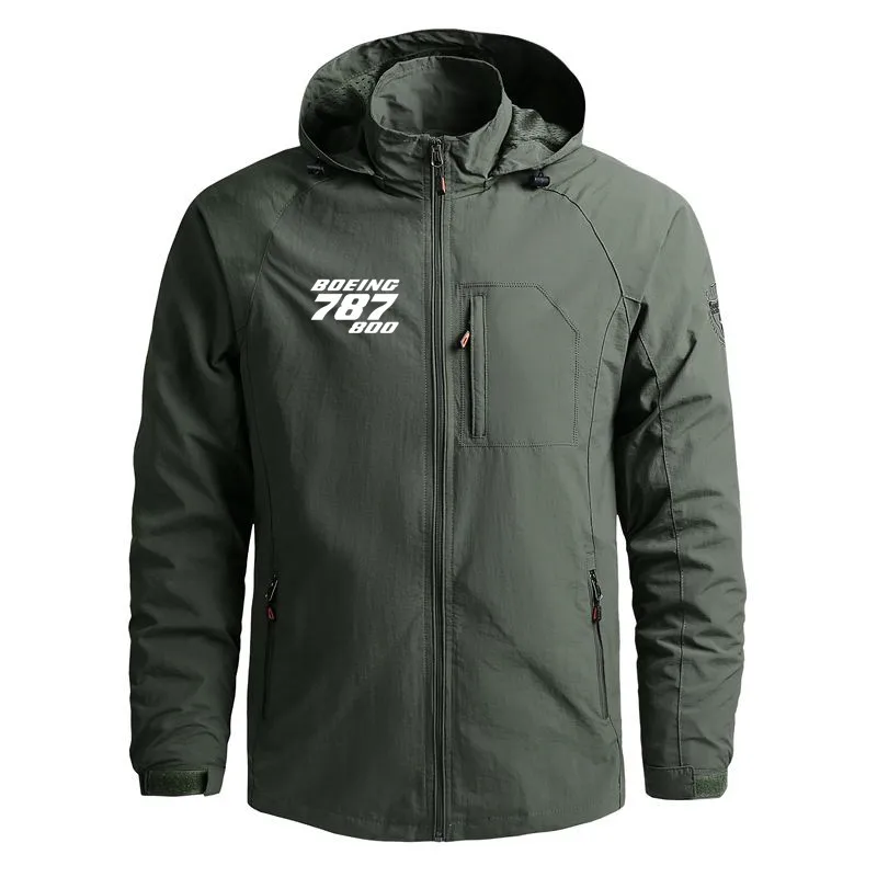 

New Pilot Jacket for Men Clothing Waterproof Boeing 787-800 Hooded Casual Outdoor Military Hooded Windbreaker Coat Jackets Man