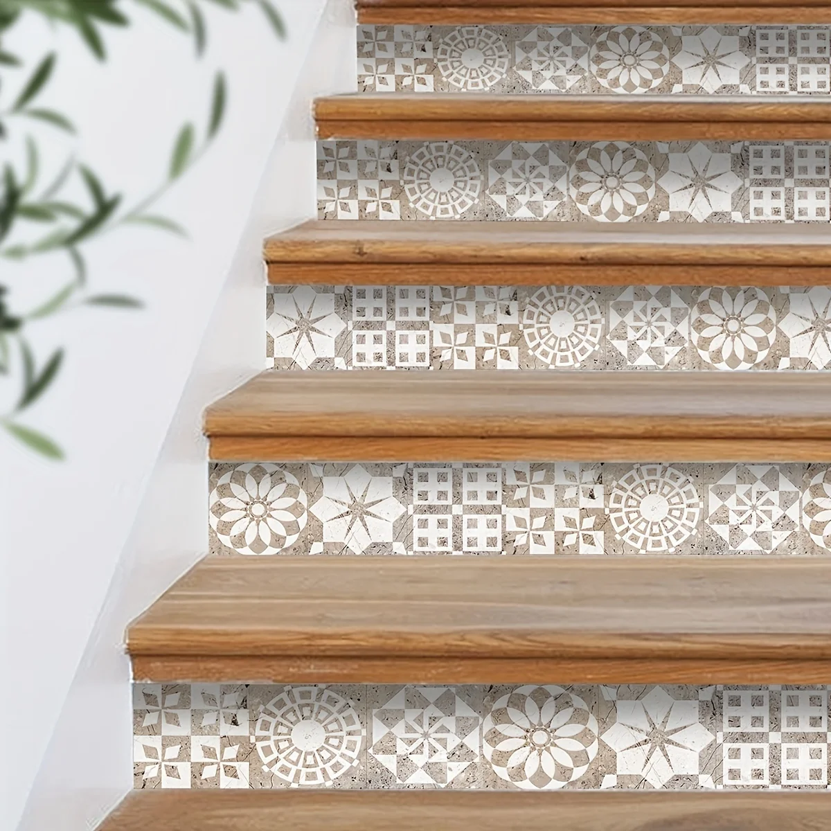 1 Volume Elegant Style Printed Pattern Design Staircase Sticker Self-adhesive Waterproof Home Decoration Wall Stickers Home Deco floor stickers sticker decoration 3d sticker paper vinyl stair nosing