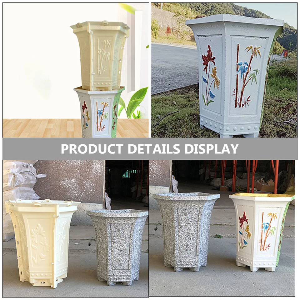 Hexagonal Plastic Planter Mold – DIY Concrete Cement Flower Pot Mold, For Resin, Crafts, 28.5x28x20cm