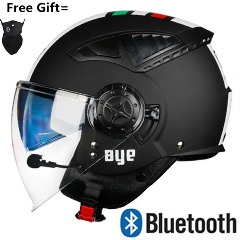 Ce Bluetooth-Compatibile Casco Moto Open Face Scooter Casco Moto Con Auricolare Casco Bici Elettrica Casco Moto