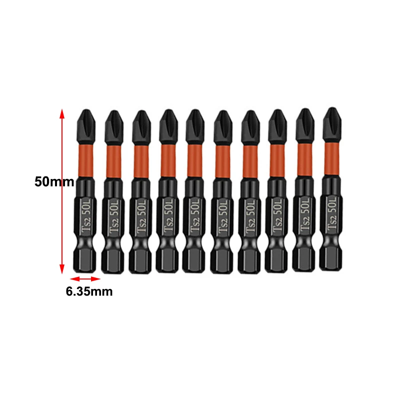 

10Pcs Phillips Screwdriver Bits PH2 Tamper Ressitant Impact Driver Bit 1/4 Inch Hex Security Bit Set for Power Drill