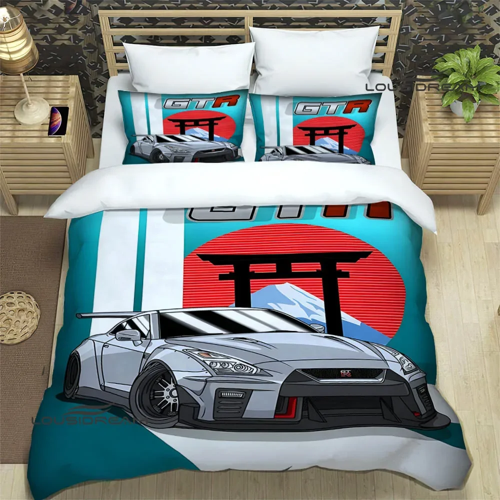 GTR racing retro printed Bedding Sets exquisite bed supplies set duvet cover bed comforter set bedding set luxury birthday gift 6