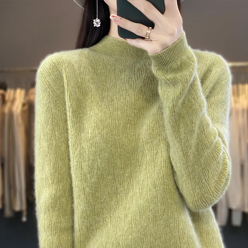 

100% Cashmere Sweater Women's Turtleneck Pullover Women's Fashion Cashmere Sweater Women's Loose Women's Autumn And Winter New