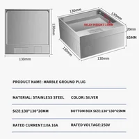 Floor Box Outlet, Hidden, UK US EU BR FR Standard Power USB HDMI RJ45 Socket, Embedded, Build-in, 130mm x 130mm 5