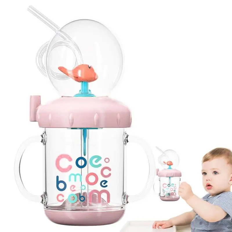 

Water Bottle For Baby Whale Cup With Straw Lid Portable Water Drinking Cups For Babies Toddlers Weaning Supplies Cute Smoothie