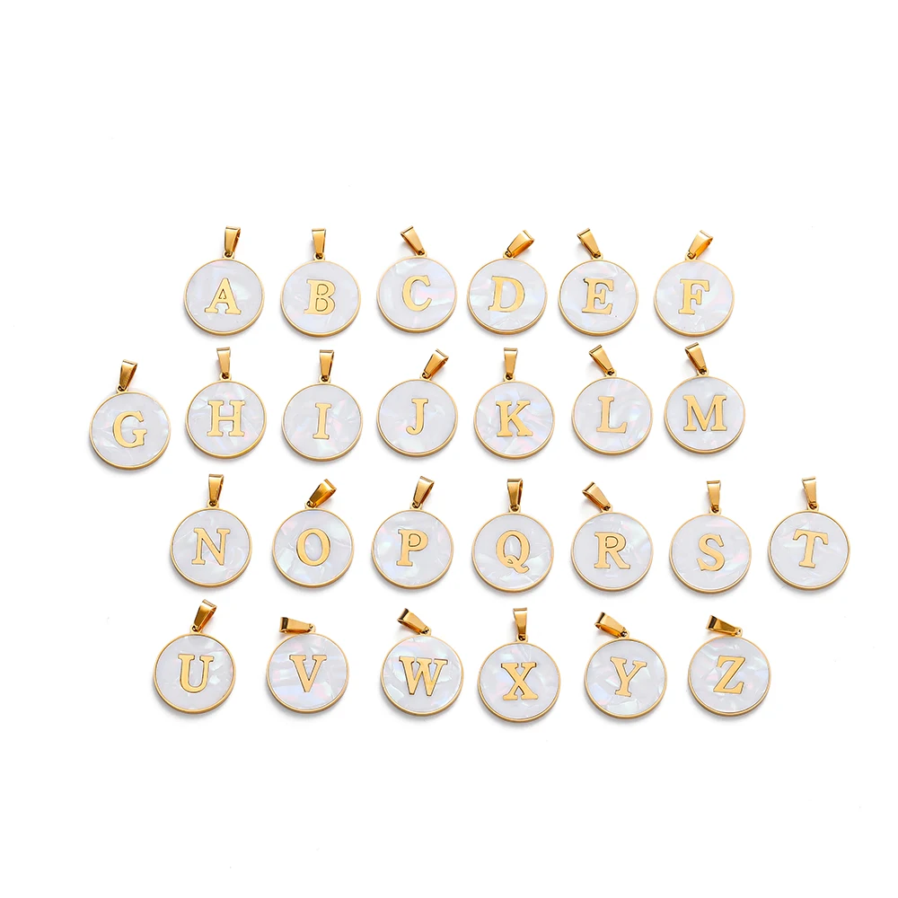 1 Stück Edelstahl mit Prise Kaution Verschlüsse Nachahmung Perle Brief Charms Anhänger für Halskette DIY Schmuck Herstellung Zubehör – Detail 1