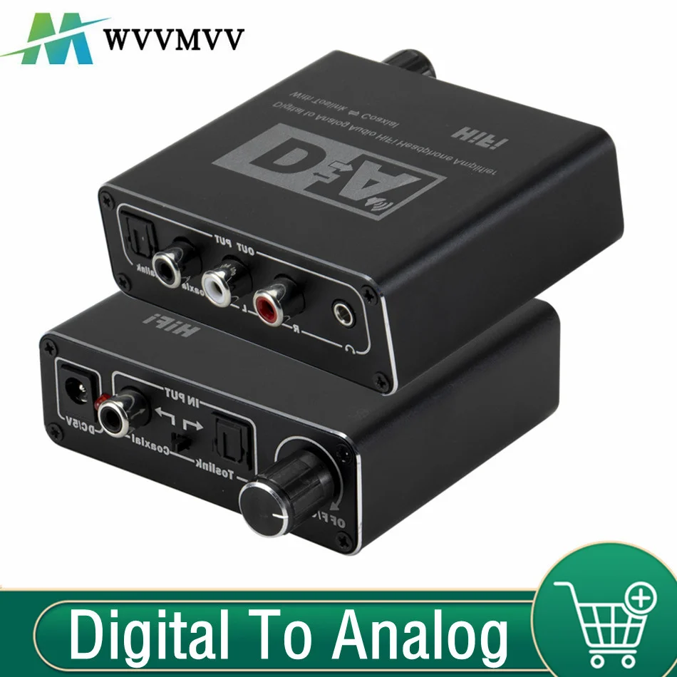 

HIFI DAC Amp Digital To Analog Audio Converter Decoder 3.5mm AUX RCA Amplifier Adapter Toslink Optical Coaxial Output DAC 24bit