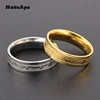 MadApe ECG Couple Ring Gold Color Titanium Stainless Steel Width 6mm Women Weddding Ring For Women Men Engagenemt Ring Jewelry 4