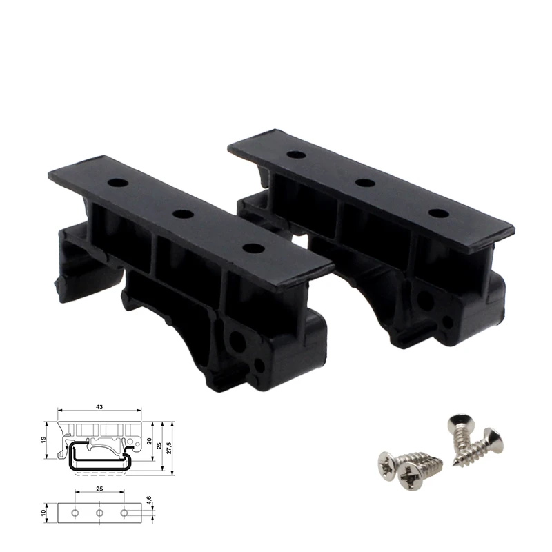 PCB DIN Rail Mounting Adapter Circuit Board Bracket Holder Carrier Clips Control Board Adapter 25mm 10mm wide 43mm long 2pcs din rail,din rail bracket