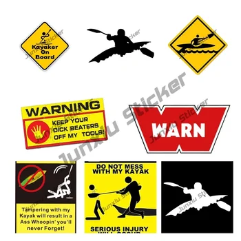 Kayak avvertimento adesivo decalcomania Kayak decalcomanie per Kayak canoa barca da pesca Auto decalcomania impermeabile valigia moto accessori Auto