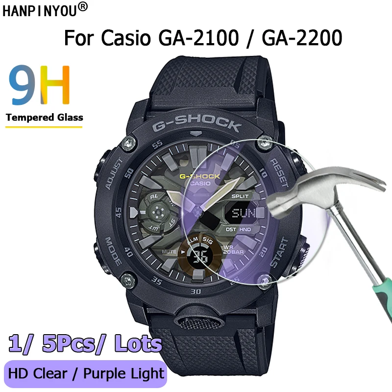 Per Casio Ga-2200 Ga-2100 Ga-2110 Smartwatch Ultra Slim Clear / Anti Purple Light 2.5D 9H Pellicola Proteggi Schermo In Vetro Temperato