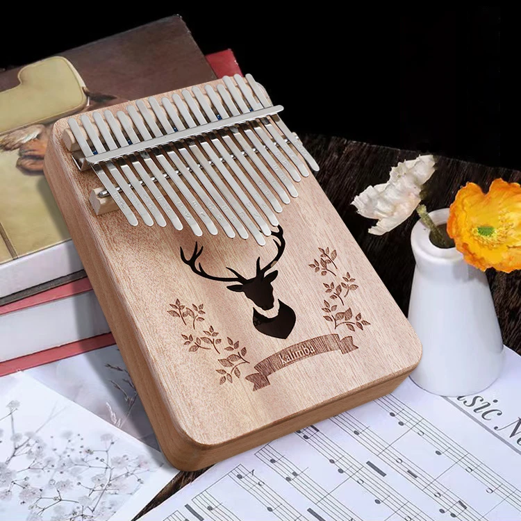 

17 Tone Kalimba, Music Lover's Learning Accessories Mahogany Wooden Mbira Thumb Piano African Sanza With Study Book Tune Hammer