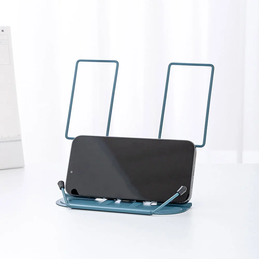 Adjustable Desk Book Stand Cookbook Holder Portable Bookrest Non-Slip Page Clips for Thick Book Cookbook Textbook Recipe 2