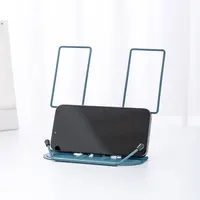 Adjustable Desk Book Stand Cookbook Holder Portable Bookrest Non-Slip Page Clips for Thick Book Cookbook Textbook Recipe 2