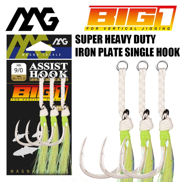 Magna Tackle Super-heavy iron plate single hooks Assist Metal Jig Lure  fishing hooks saltwater tier - AliExpress