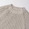 TRAF Hollow Out Knit Autumn Sweater for Women Transparent Short Top Beach Pullover Women Clothing 2142116 3