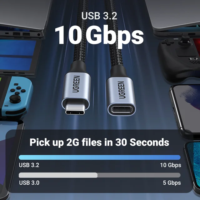 Ugreen cavo di prolunga USB C tipo C cavo di prolunga USB-C Thunderbolt 3  per Xiaomi Nintendo Switch cavo di prolunga USB 3.1 - AliExpress