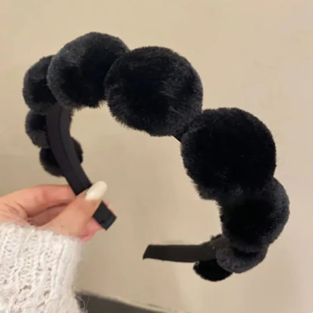 

Headwear Retro Large Hair Ball Hairbands Durable Hairball Plush Girls Washing Face Hair Accessories Plush Headband