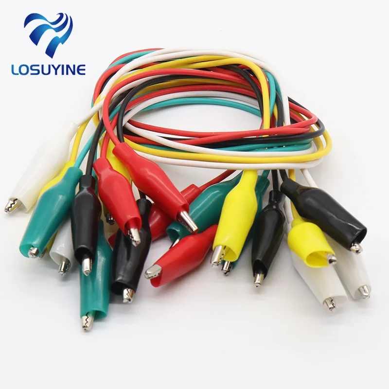 10pcs 2pcs Line length 45cm Crocodile Alligator Clips 28mm Double-ended Crocodile Clips Cable Wire Testing Wire Clip