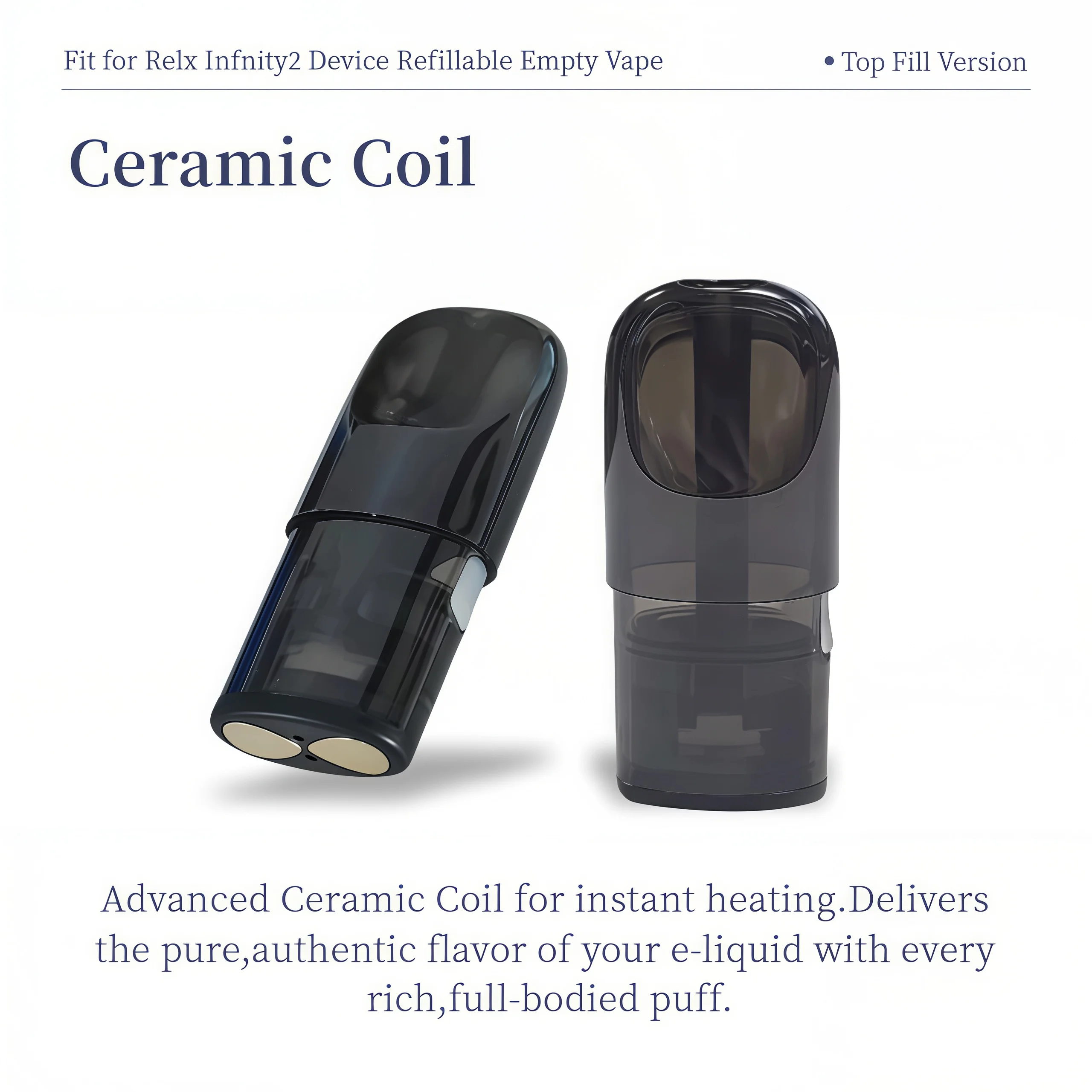 6th Ceramic Vape Cartridges 1/5/10PCS for Relx Infinity2 Empty Pod Refillable pod system for pod systems - gallery image 3