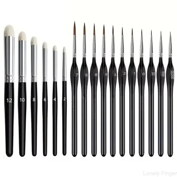 Miniature Paint Brushes Drybrush Set, Acrylic Paint Brushes for Oil, Watercolors, Tabletop, Figurine 3/6/11/17Pcs 1